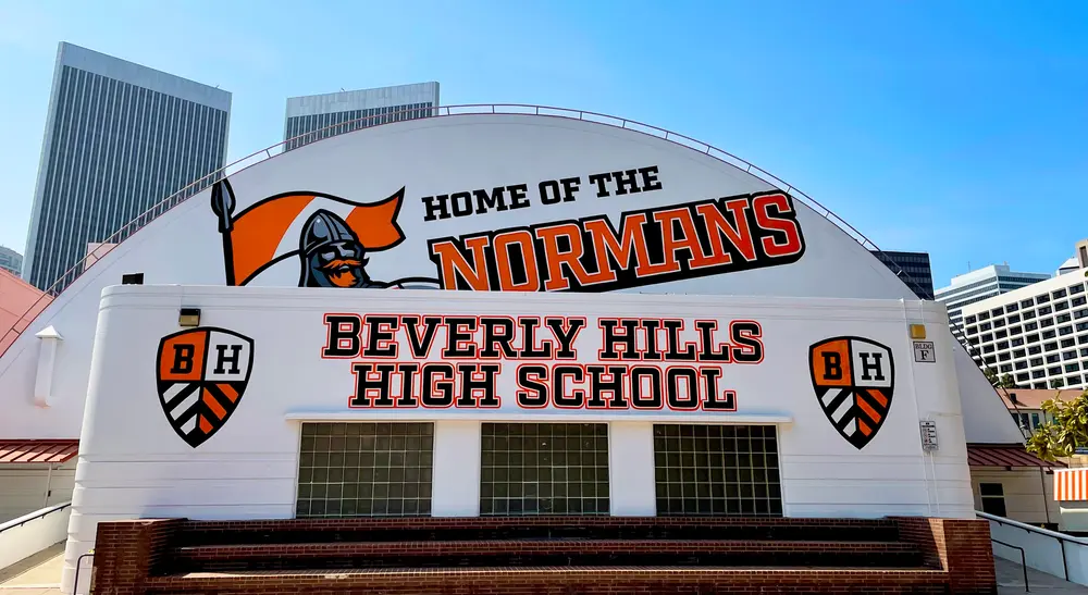 Beverly Hills High School indicating prominent local schools.